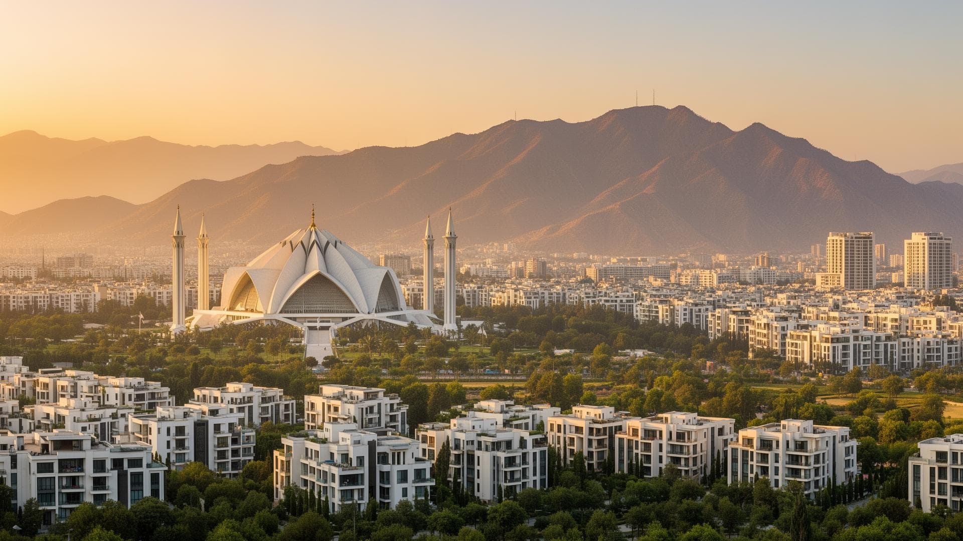 Islamabad cityscape with Margalla Hills