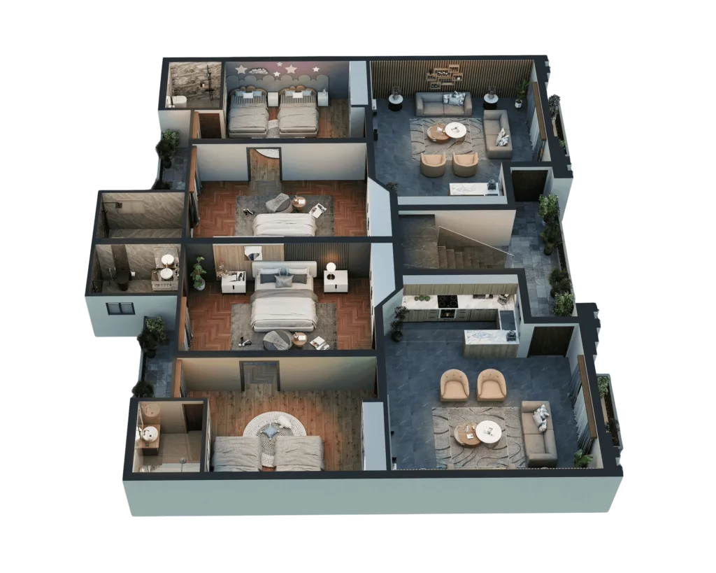 Axonometric View — Aerial Perspective
