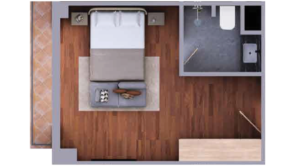 Studio (298 sqft) Floor Plan